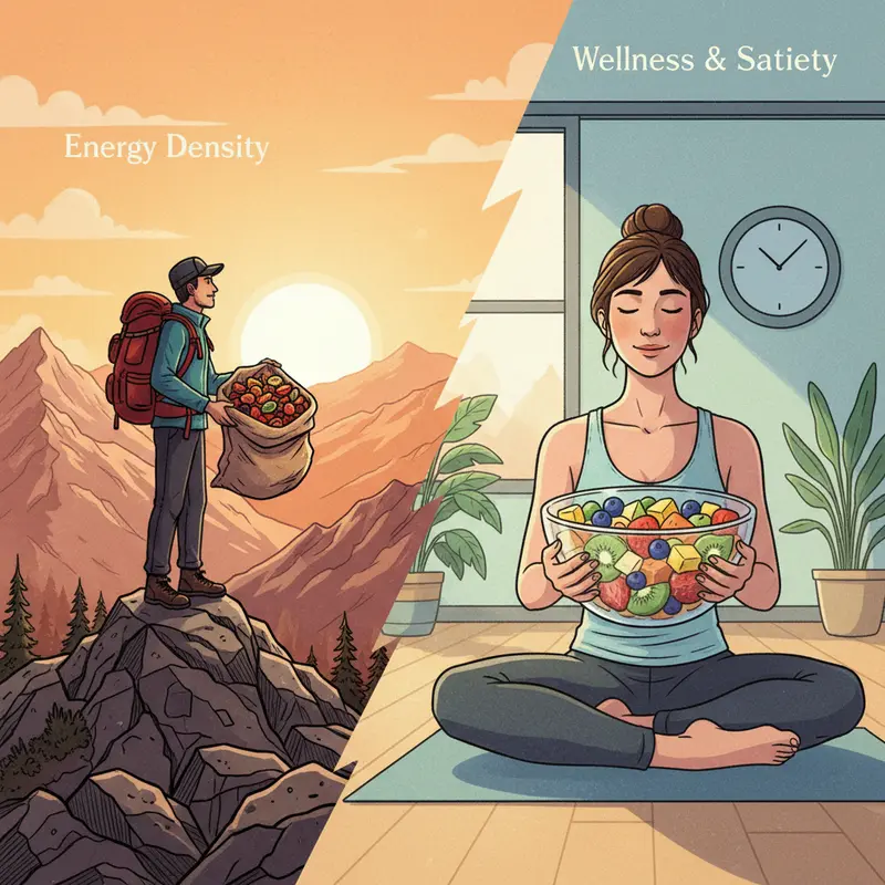 Quá trình tách nước làm giảm thể tích nhưng giữ nguyên lượng đường và calo.