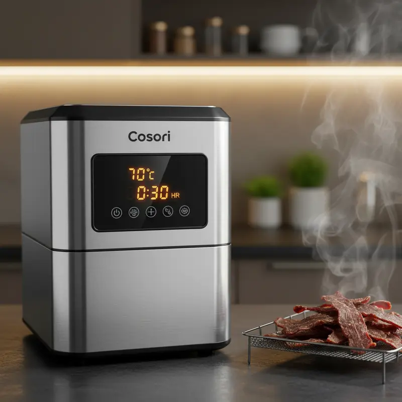 Mô phỏng luồng khí nóng lưu thông ngang giúp thực phẩm khô đều.