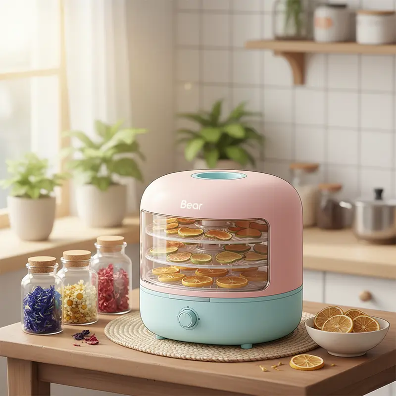 Mô phỏng luồng khí nóng lưu thông ngang giúp thực phẩm khô đều.