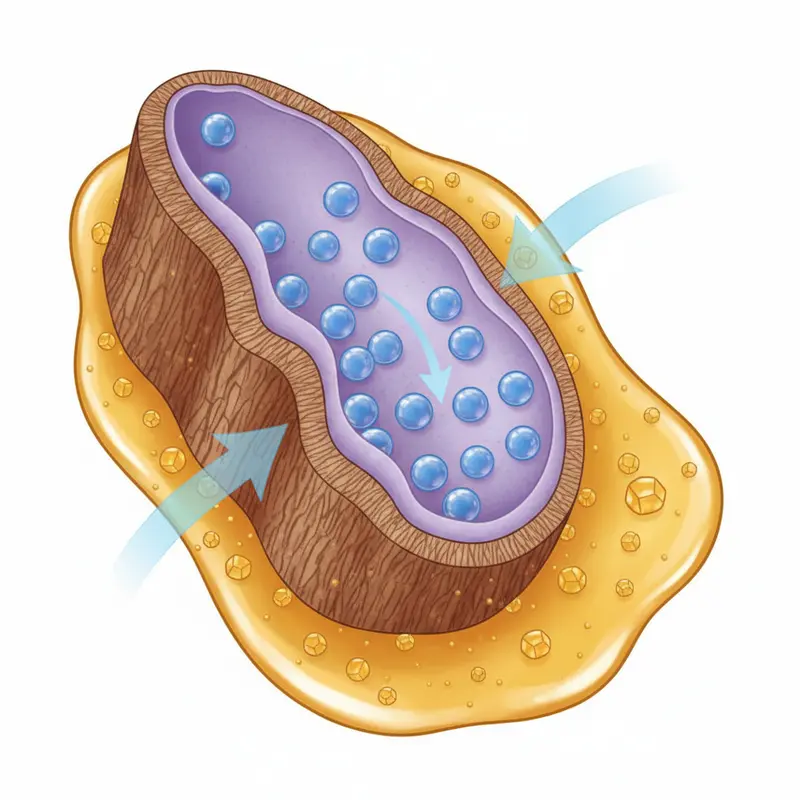 Mô phỏng sự di chuyển của nước từ tế bào ra ngoài dung dịch ưu trương.