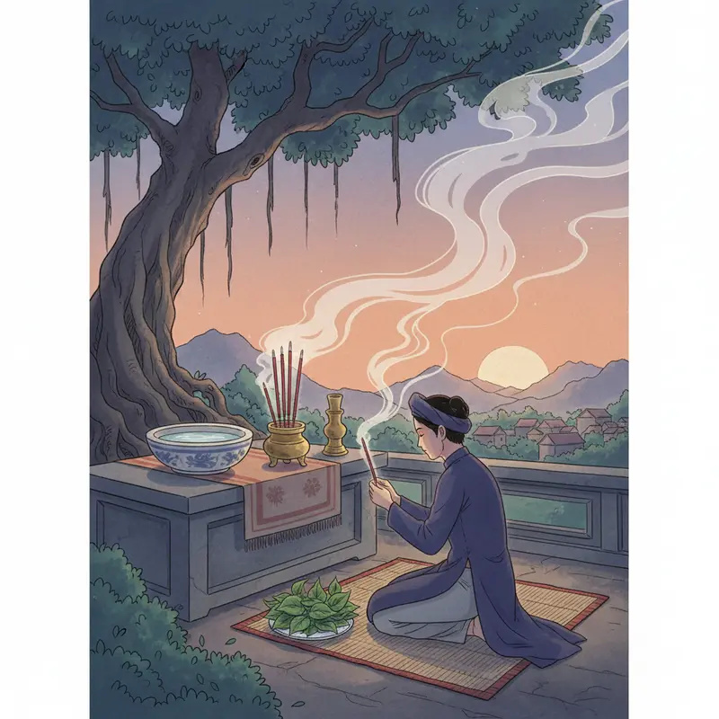 Bàn thờ thiên là cầu nối tâm linh giữa con người và vũ trụ.