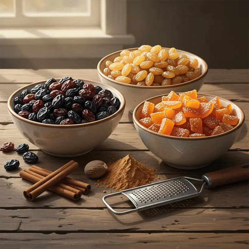 Tuyển chọn nho khô và vỏ cam chất lượng cao là bước đầu tiên.