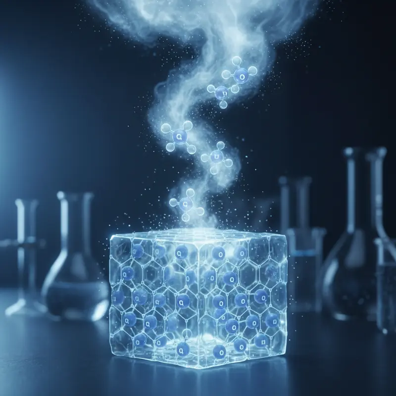 Sơ đồ minh họa quá trình nước chuyển từ thể rắn sang thể khí.