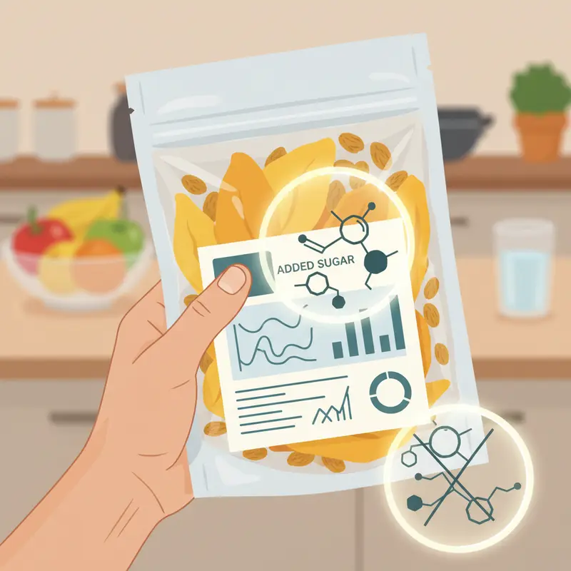 Sự khác biệt dễ nhận thấy giữa trái cây sấy tự nhiên và loại có bổ sung đường.