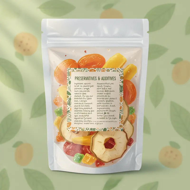 Một rổ hoa quả sấy đa dạng, thể hiện tính phổ biến và tiện dụng trong đời sống.