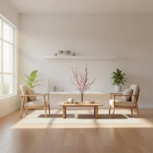 Phòng khách Việt Nam trang trí Tết sạch sẽ và sang trọng