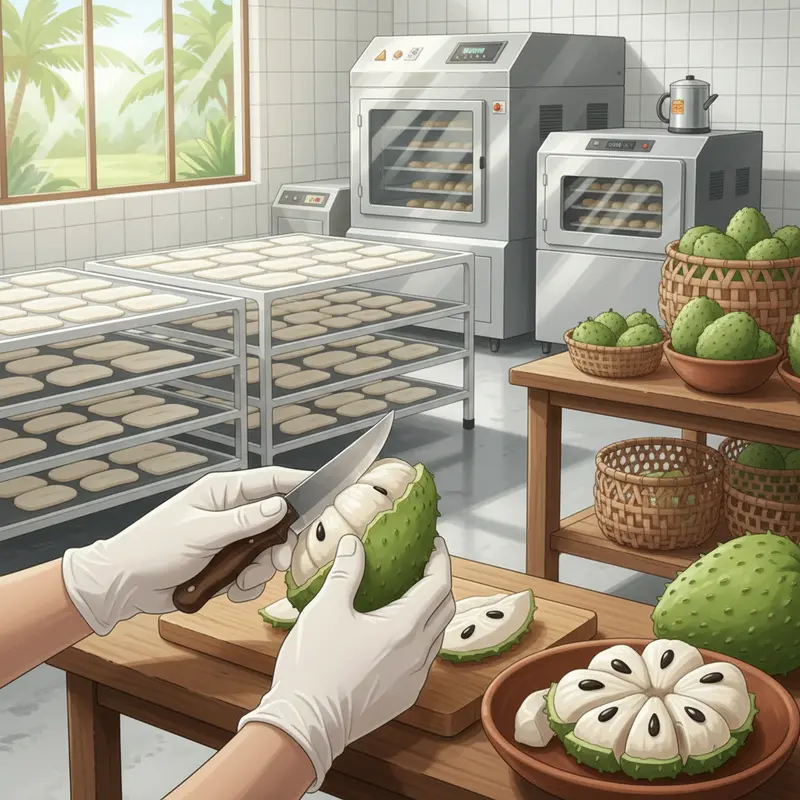 Mãng cầu xiêm tươi tại vườn miền Tây đạt chuẩn chất lượng.