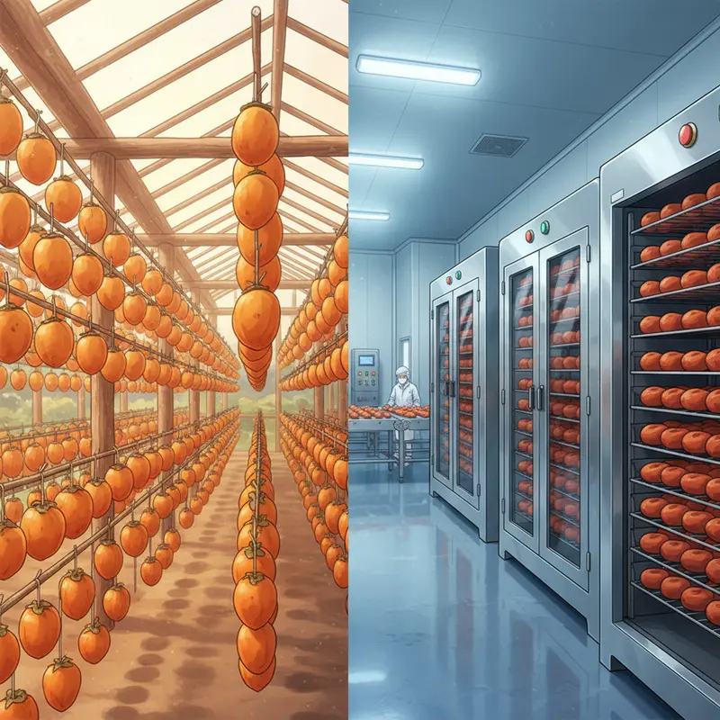 Sự khác biệt giữa phương pháp treo gió tự nhiên và sấy công nghiệp.