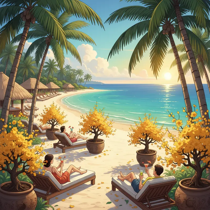 Du lịch nghỉ dưỡng dịp Tết mang lại sự thư thái trọn vẹn cho gia đình.