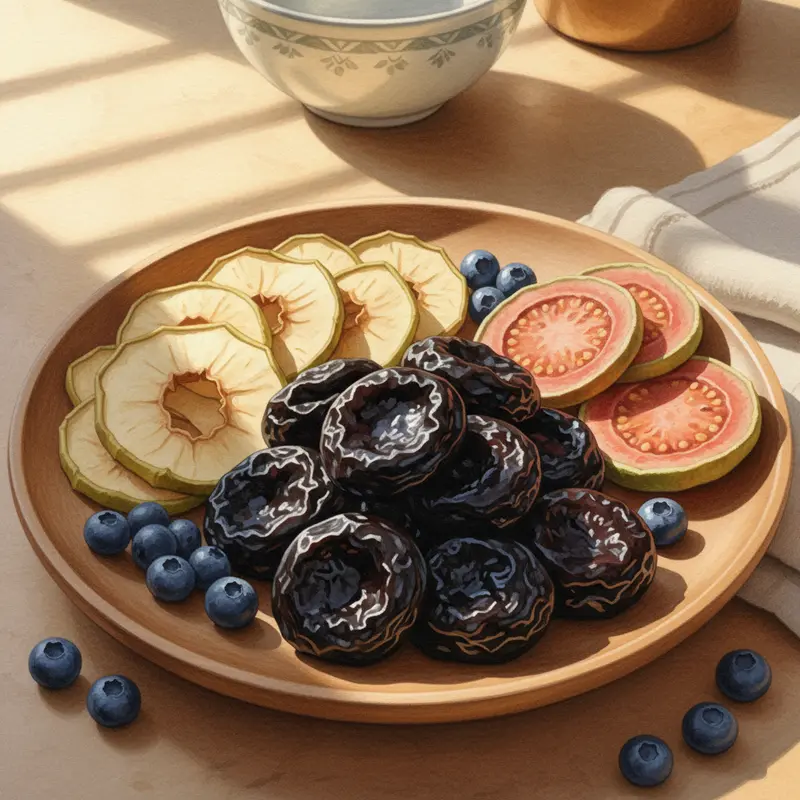 So sánh thực tế giữa hoa quả sấy và hoa quả tươi.