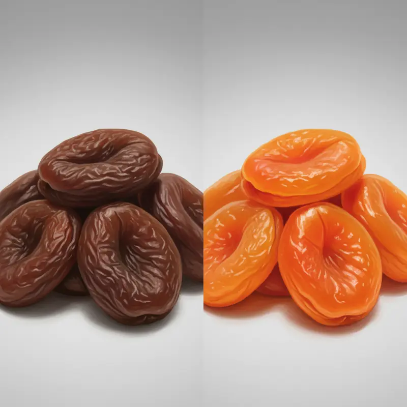 Sự khác biệt rõ rệt về màu sắc giữa trái cây sấy tự nhiên và tẩm hóa chất.