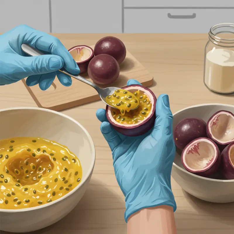 Những quả chanh dây chín mọng được tuyển chọn kỹ lưỡng làm nguyên liệu đầu vào.