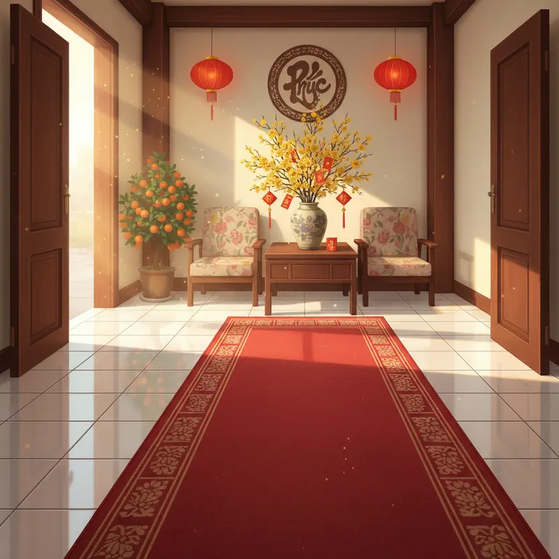 Màu đỏ tượng trưng cho may mắn và năng lượng tích cực trong ngày Tết.
