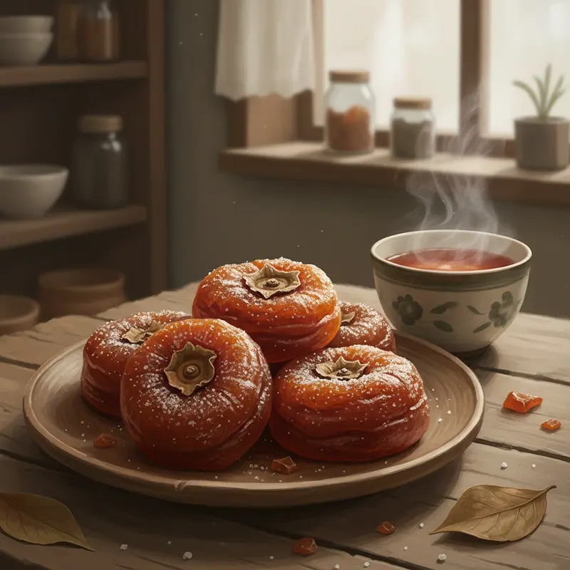 Chọn những quả hồng già, cứng và còn nguyên cuống là bước đầu tiên quan trọng.