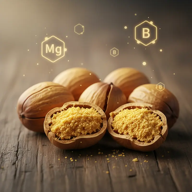 Cấu trúc dinh dưỡng dồi dào bên trong hạt sen sấy.