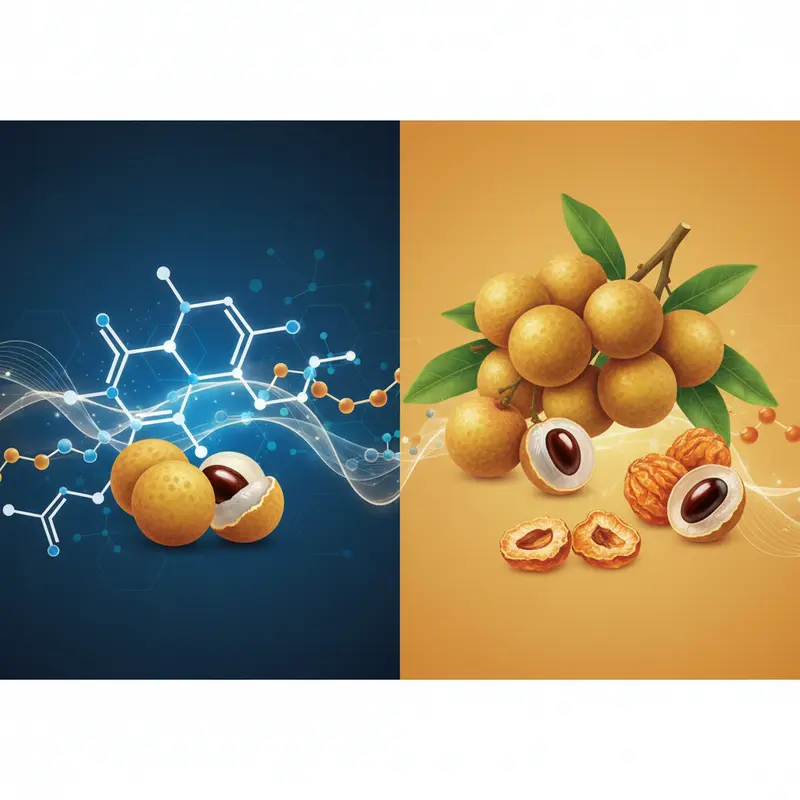 Long nhãn nhục sấy khô với màu vàng nâu đặc trưng.