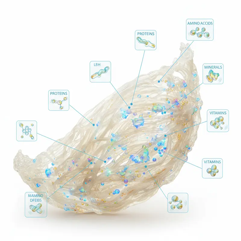 Cấu trúc dinh dưỡng vi mô chứa các axit amin thiết yếu trong yến sào.