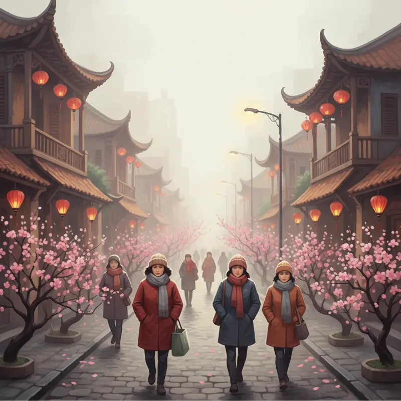 Sự phân hóa thời tiết rõ rệt giữa ba miền Bắc, Trung, Nam dịp Tết.