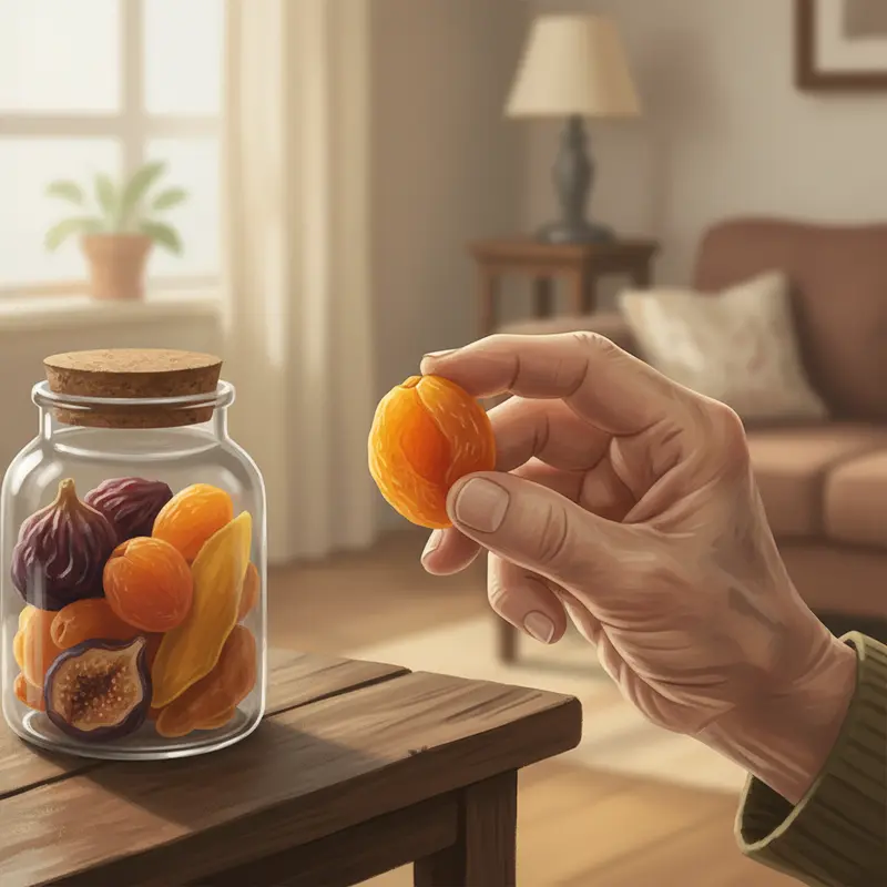 Ưu tiên độ mềm và nguồn gốc tự nhiên khi chọn hoa quả sấy.