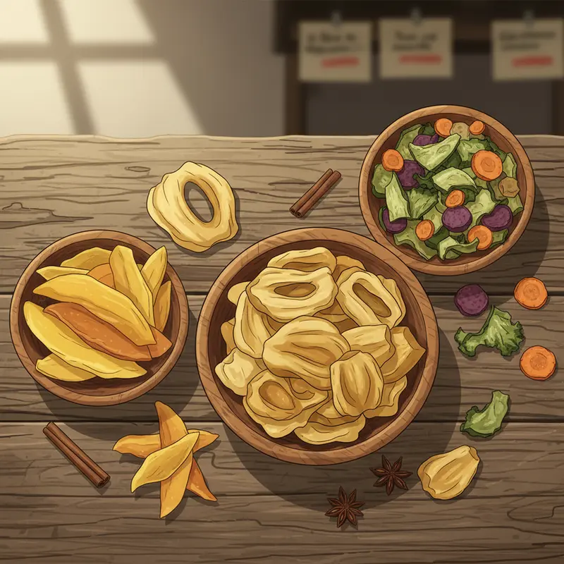 Thị trường hoa quả sấy 2025 đa dạng chủng loại và mức giá.