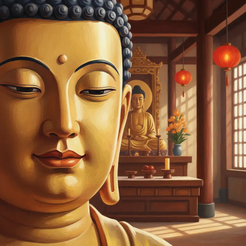 Sự thanh tịnh và từ bi là cốt lõi của không gian thờ Phật.