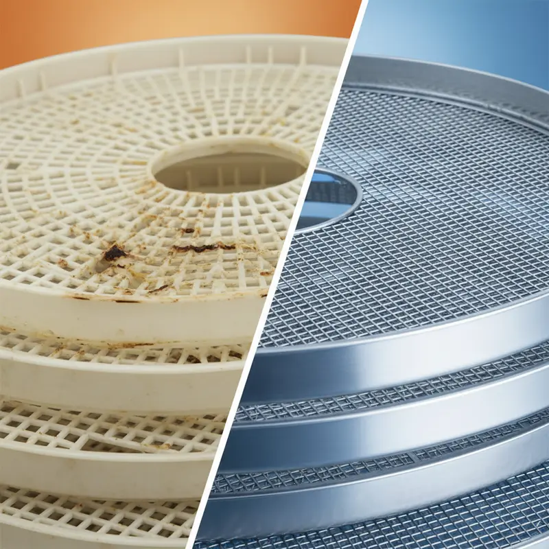 Sơ đồ so sánh luồng khí đứng ở máy gia đình và luồng khí ngang ở máy công nghiệp.