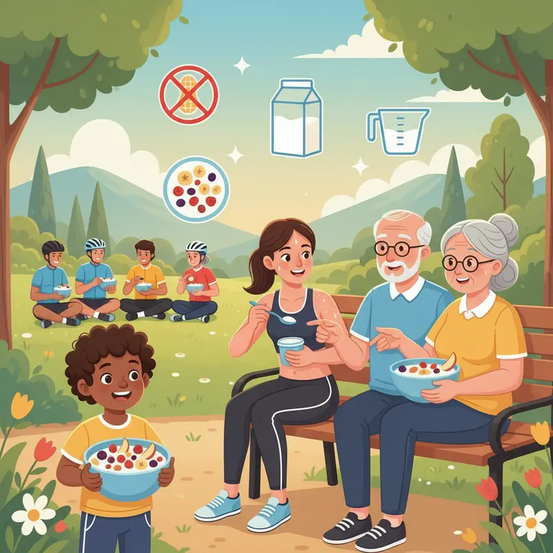 Bát sữa chua kết hợp nhiều loại hoa quả sấy, tạo nên bữa phụ đầy màu sắc và bổ dưỡng.