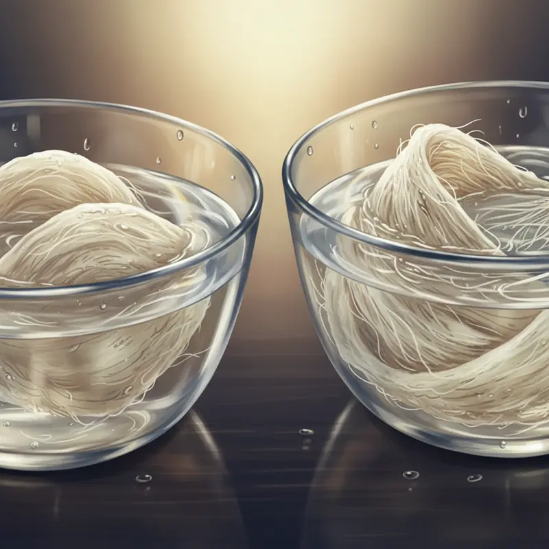 Sự khác biệt rõ rệt về màu sắc và độ dày giữa tổ yến già và tổ yến non