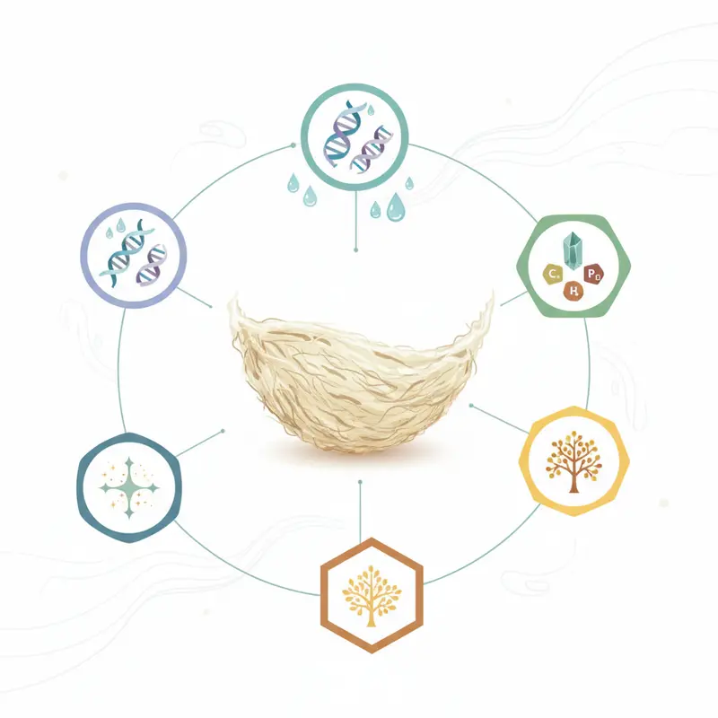 Yến tinh chế có màu sắc nhạt và cấu trúc mịn màng.