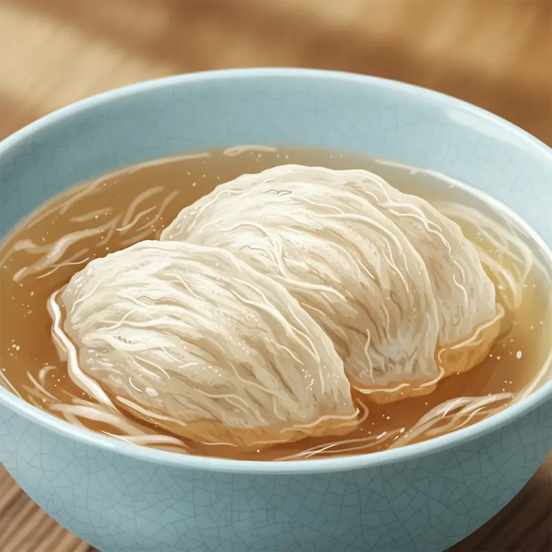 Sợi yến thật sau khi chưng giữ nguyên hình dáng và độ trong mờ tự nhiên.