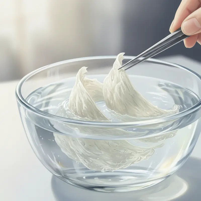 Bộ dụng cụ tiêu chuẩn để làm sạch yến thủ công tại nhà.