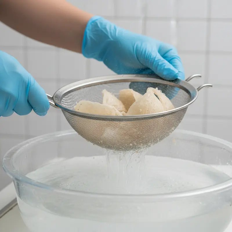 Bộ dụng cụ tiêu chuẩn để làm sạch yến thủ công tại nhà.