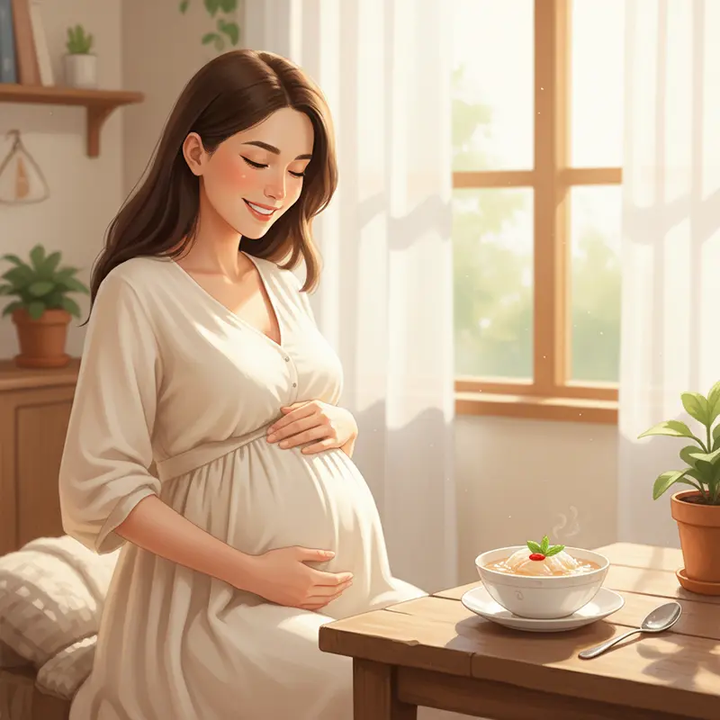 Ăn yến trong 3 tháng cuối giúp mẹ giảm rạn da và bé tăng cân tốt.