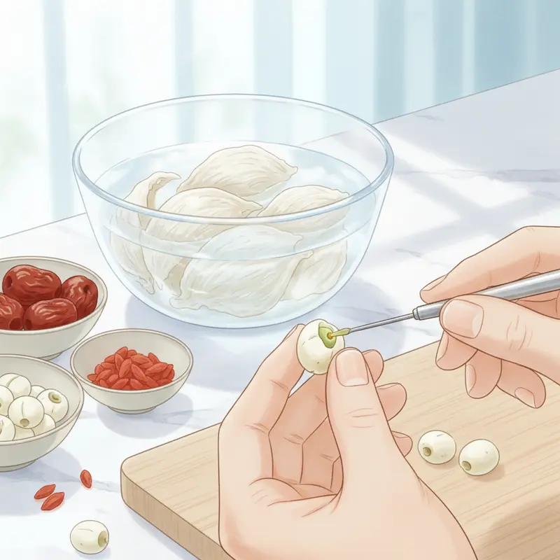 Bộ nguyên liệu tiêu chuẩn cho món yến chưng bổ dưỡng.