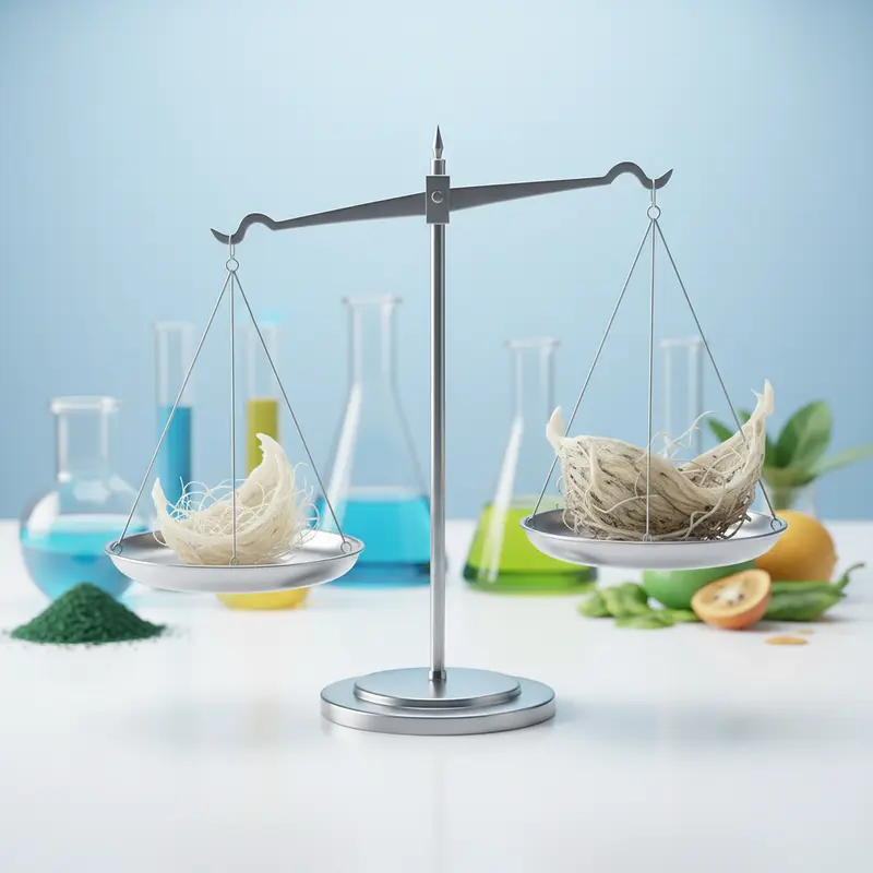 Sự khác biệt rõ rệt về màu sắc và độ dày giữa tổ yến già và tổ yến non