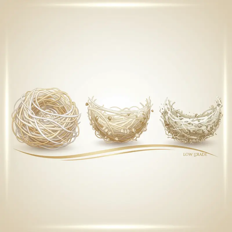 Ba thành phần cấu tạo nên một tổ yến tự nhiên.