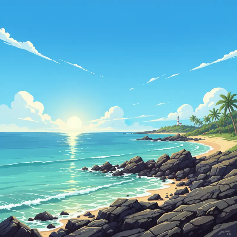 Thời tiết nắng đẹp và biển xanh tại Phú Quý dịp đầu xuân.