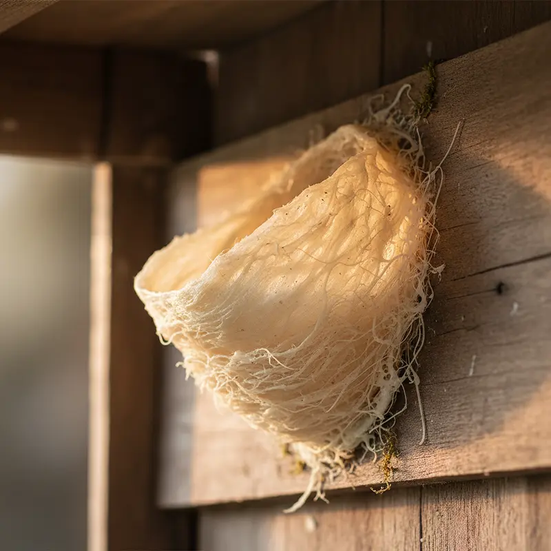 Tổ yến đạt chuẩn thu hoạch sau khi chim non đã rời tổ.