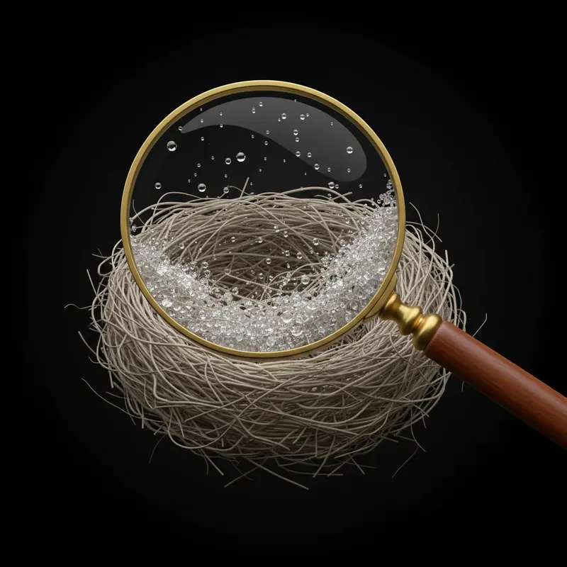 Tổ yến khô đạt chuẩn có kết cấu giòn và dễ gãy.