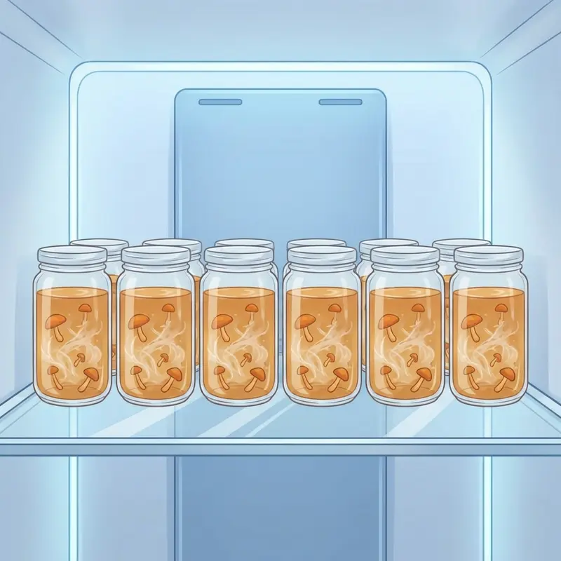 Bảo quản yến chưng trong hũ thủy tinh tiệt trùng tại ngăn mát tủ lạnh.