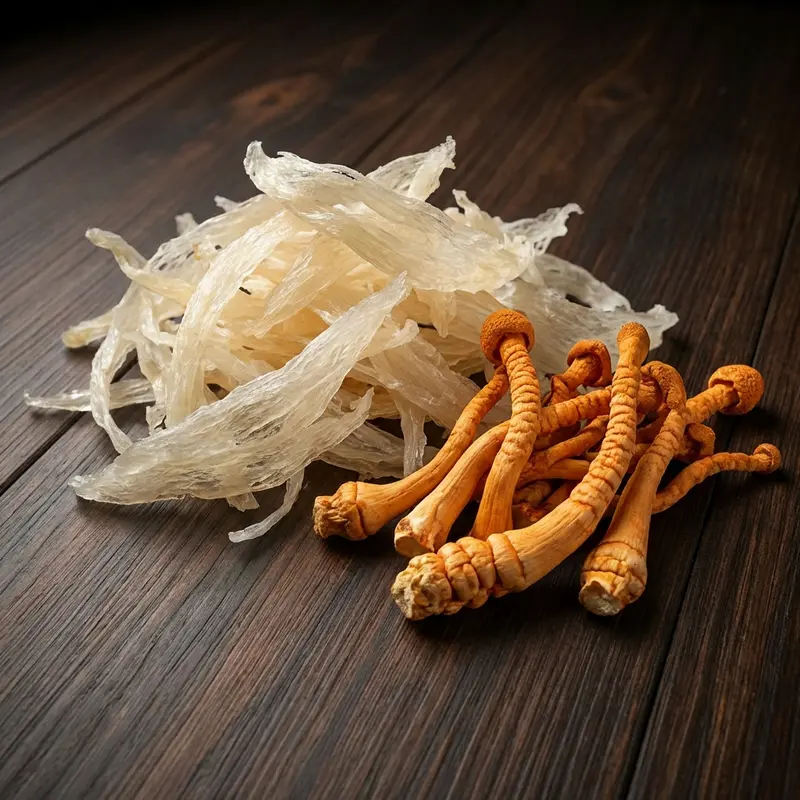 Yến sào nguyên chất và Đông trùng hạ thảo sấy thăng hoa đạt chuẩn chất lượng.