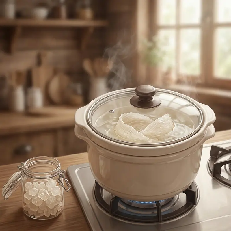 Phương pháp chưng cách thủy giúp bảo toàn dưỡng chất trong yến.