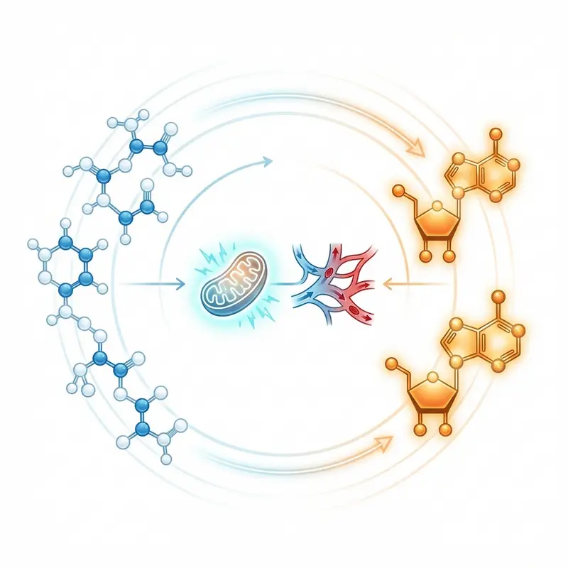 Sơ đồ minh họa tác động cộng hưởng của Yến sào và Đông trùng hạ thảo đối với năng lượng tế bào.