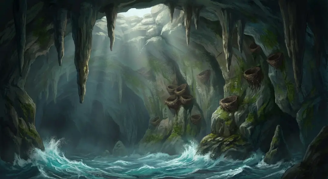 Chim yến hàng đang dệt tổ trên vách đá tự nhiên