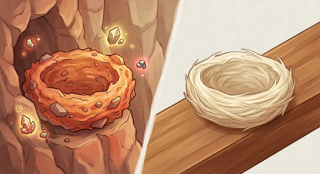 Sự khác biệt về màu sắc và khoáng chất: Yến đảo sẫm màu hơn do khoáng chất từ vách đá.