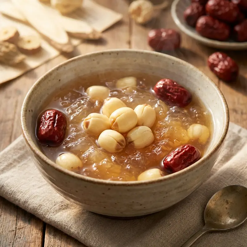 Sự kết hợp giữa hạt sen và táo đỏ giúp cải thiện giấc ngủ sâu.