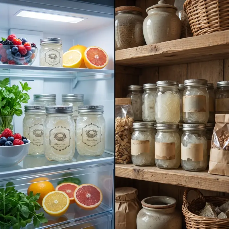 Sự khác biệt trong điều kiện bảo quản giữa yến tươi và yến công nghiệp.