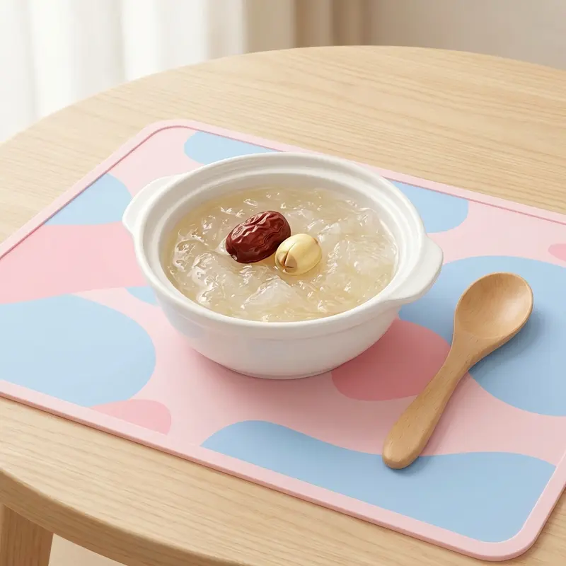 Chưng yến cùng táo đỏ và hạt sen giúp món ăn ngọt tự nhiên.