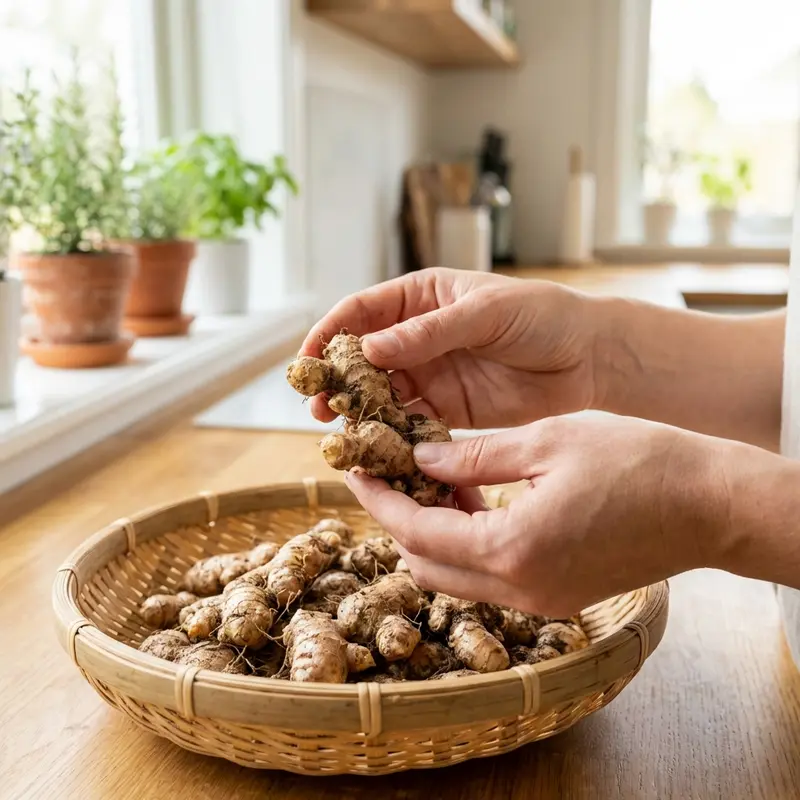 Lựa chọn gừng sẻ nguyên củ chất lượng cao.