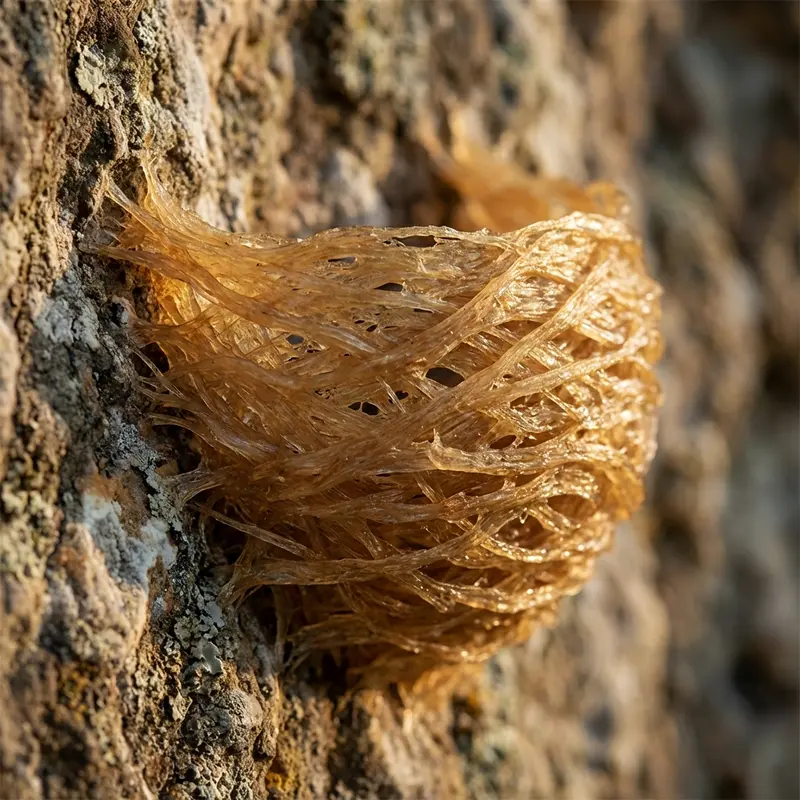 Cấu trúc đan kết chặt chẽ của sợi yến đảo tự nhiên.